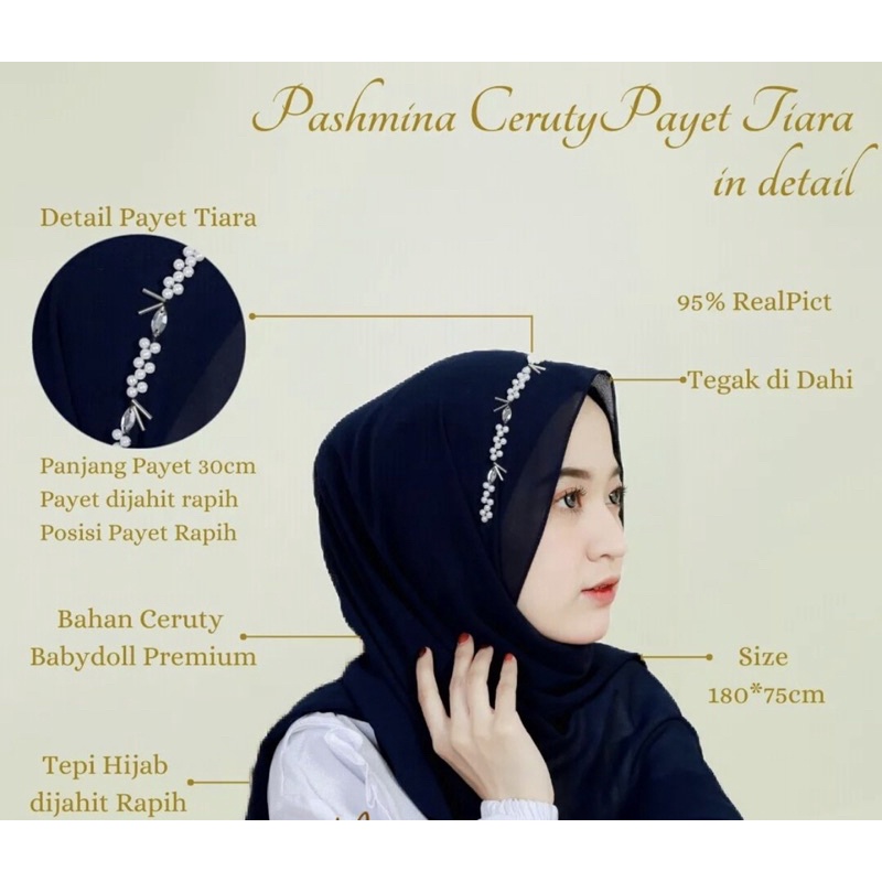 Pashmina payet diamond/pashmina tali payet/pashmina ceruty payet