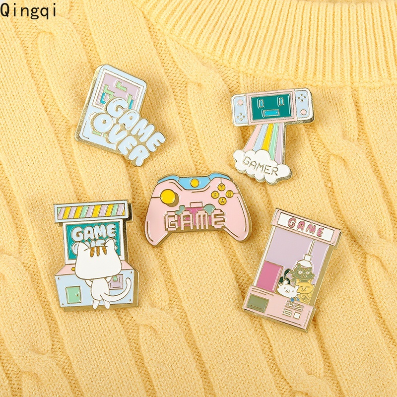 Bros Pin Enamel Desain Kartun Game Player Bangau Pelangi Gaya Vintage Untuk Hadiah