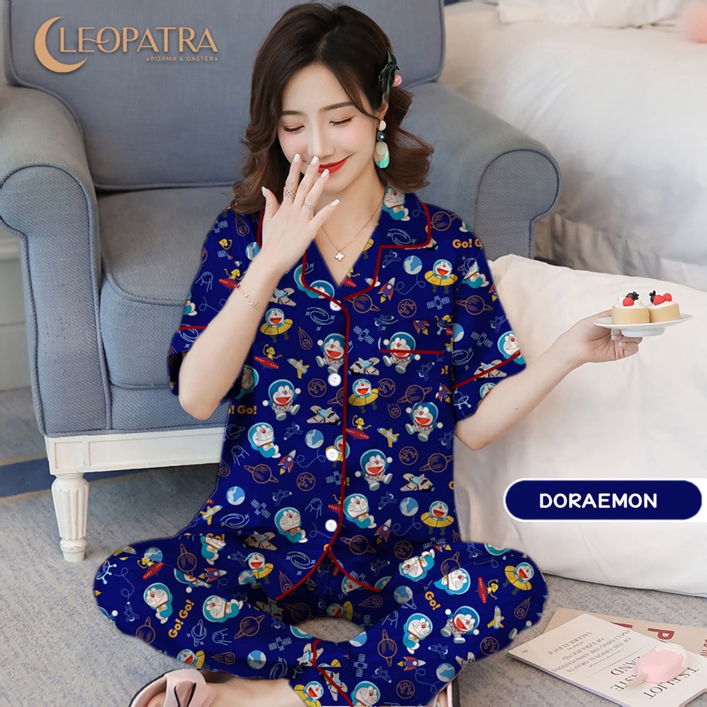 Cleopatra Piyama Remaja Dewasa Wanita Size XXL (Jumbo) Aneka Motif Baju Tidur Lengan Pendek Celana Panjang Murah