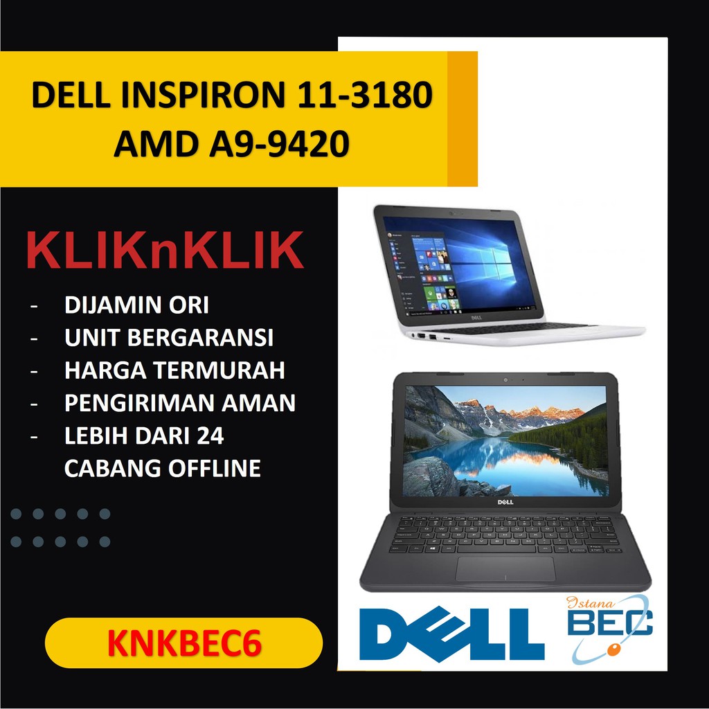 NOTEBOOK MURAH DELL INSPIRON 11-3180-A9-9420-4GB-500GB-R5-11.6"WIN10 GREY