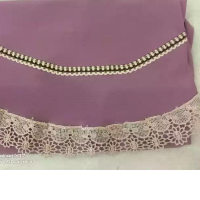 ➸ Hijab / Jilbab / Kerudung / Bergo / Khimar Instan Jersey Serut Renda List / Renda Serut Renda List