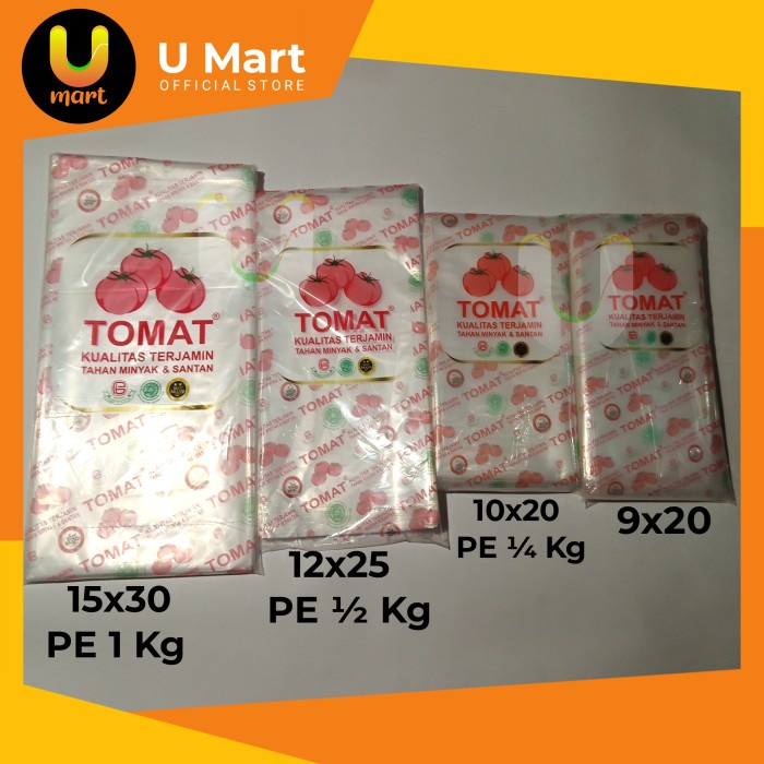 Plastik Air PE Tomat Ukuran 12x25 10x20 9x20 1/2 1/4