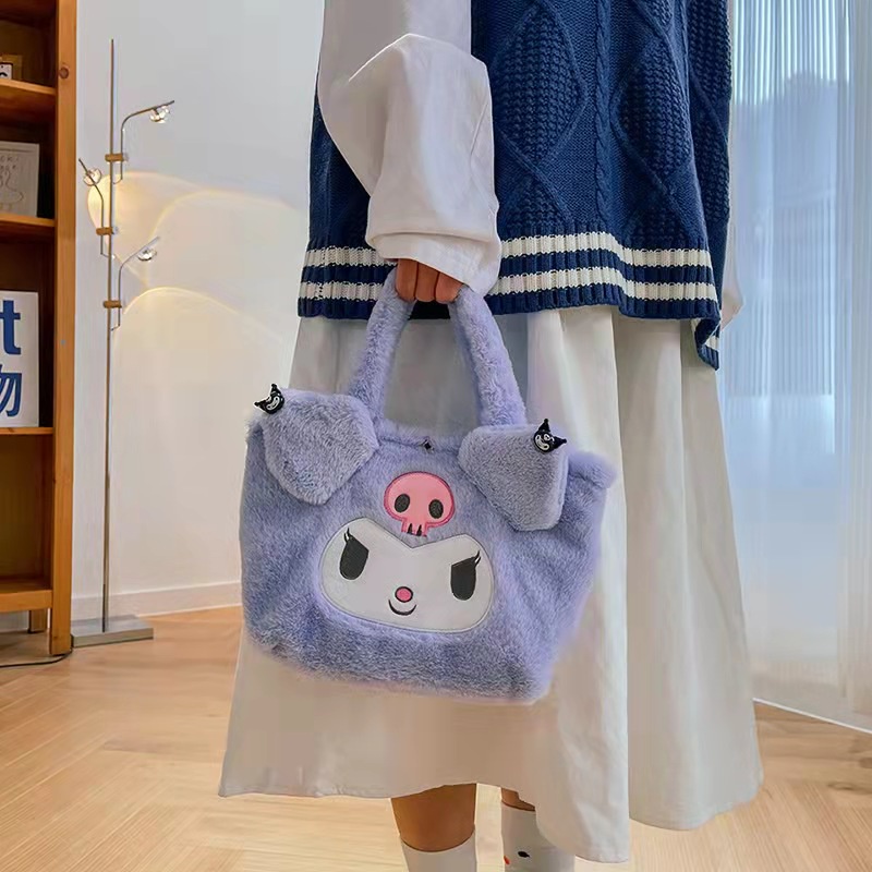 (COD) Shoulder Tote Bag Motif Boneka Kelinci Piyopiyo Tas Selempang Bahu Bahan Bulu Bludru Plush Fluffy Fur Sling Bag Rabbit Wanita