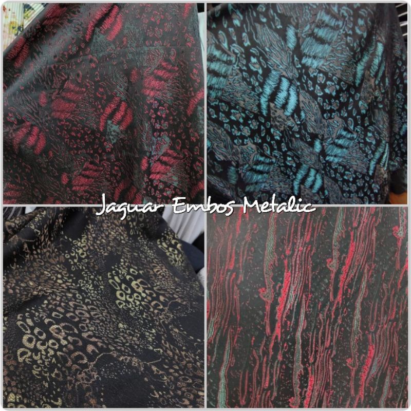 Kain Jaguar Embos Metalic _ Jaguar Embos Import _ Bahan Dress/Gaun