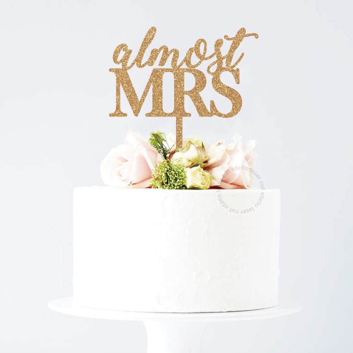 Cake Topper Almost MRS Hiasan Kue Acrylic Bridal Shower Bride To Be