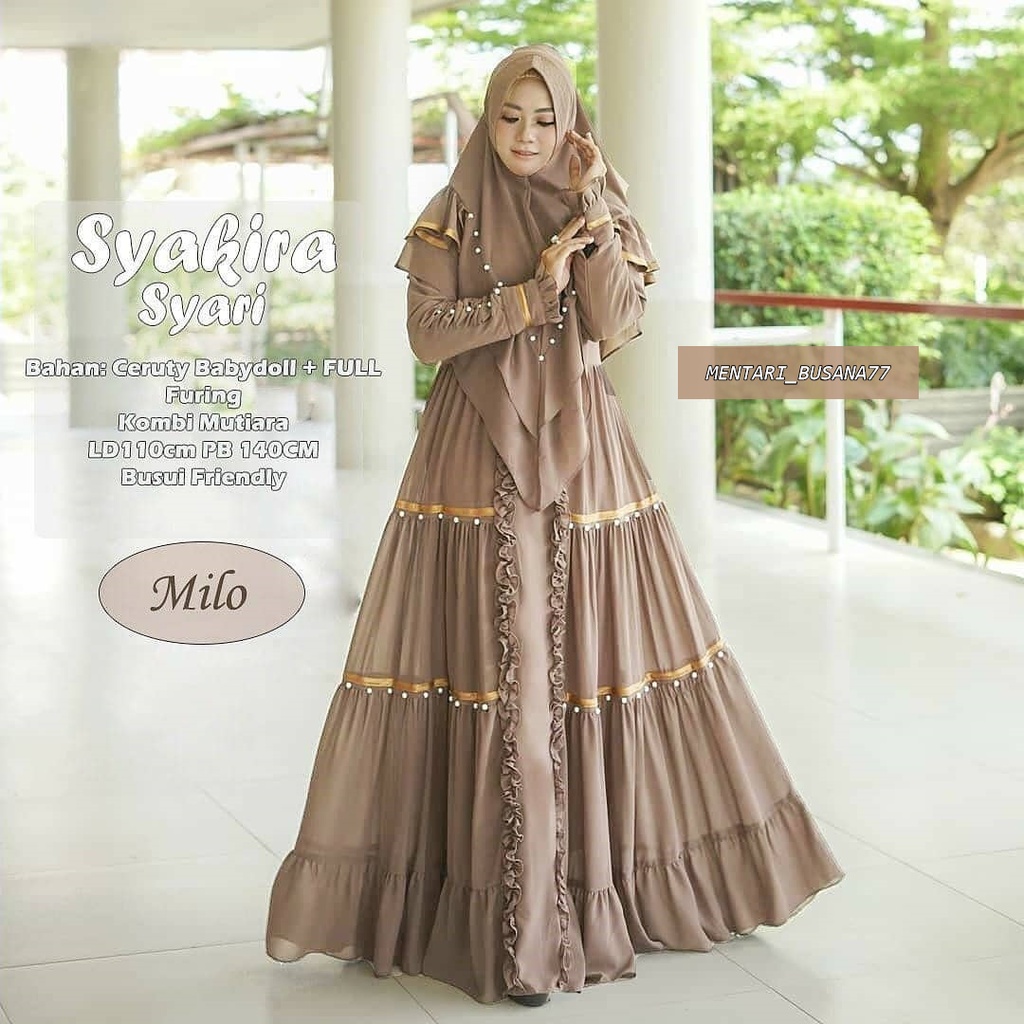 NEW PRODUK !! SYAKIRA Gamis SYARI Set Khimar / Dress Wanita Mewah Elegan / Gamis Syari Free Hijab / Gamis Hijab Busui / Dress Wanita Kondangan / Gamis Syari Free Hijab