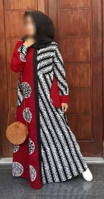 Gamis Batik Sogan Solo Cap
