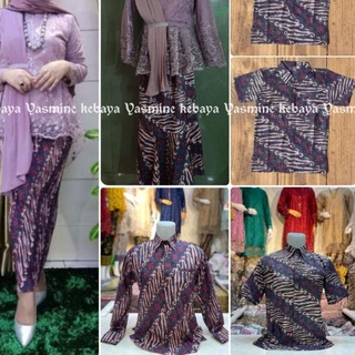 Jual KD-288|New Arrival|COUPLE KEBAYA AURORA SELENDANG SET KEMEJA BATIK