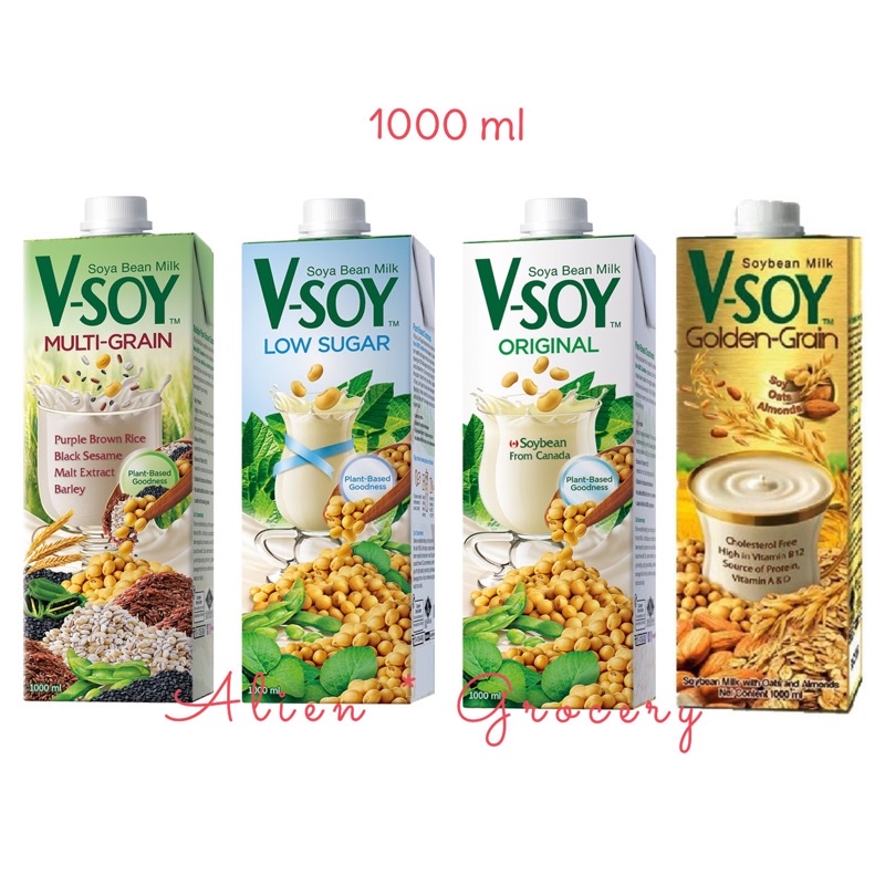 V SOY V-SOY Multi Grain Golden Grain Soy Milk Low Sugar Barista 1000ml GOJEK GRAB ONLY