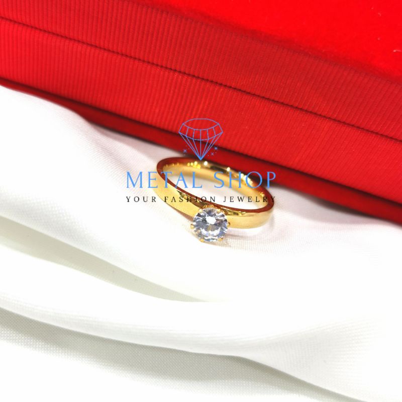 Cincin Titanium Wanita Anti Karat Model Diamond