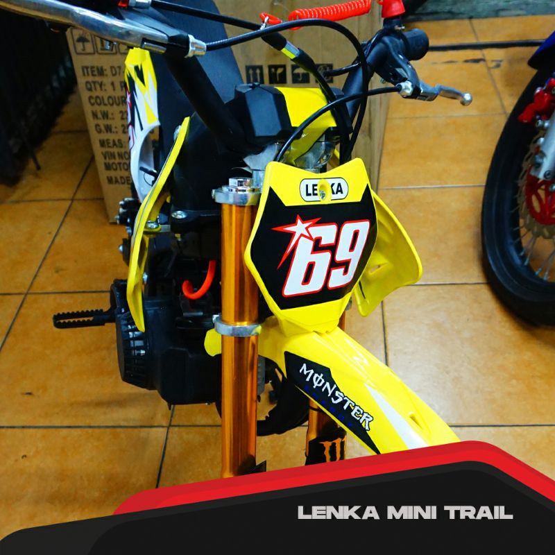 Motor Trail Mini Anak Lenka Bensin 50cc Motor Cross Motorcross Mesin 2 tak 2T Automatich Matic COD