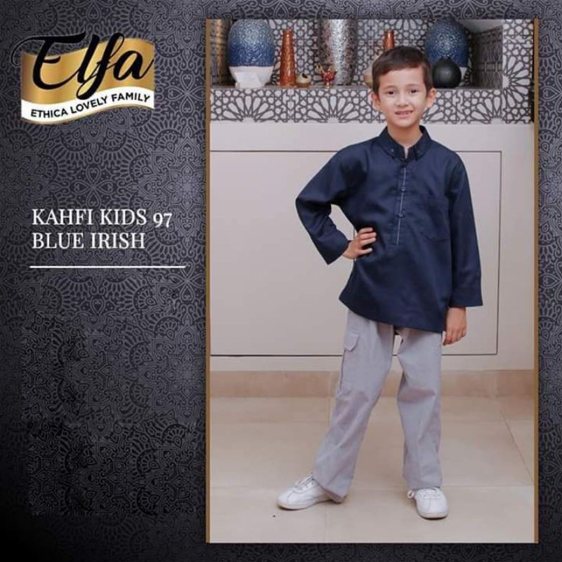 Kahfi kids 97 blue iris koko anak ethica