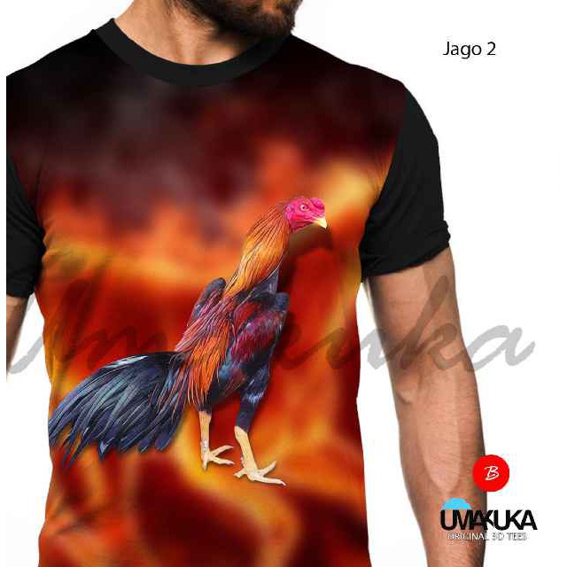 COD baju kaos 3d model ayam jago ayam adu tshirt jago 2 umakuka Fullprinting original keren murah