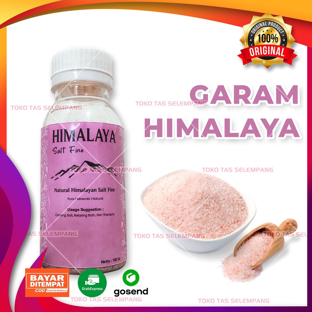 

GARAM HIMALAYA Sehat Original Himalayan Pure Fine Salt Bubuk Halus Murni 100 gram Natural Pink Premium Asli Natural Himsalt Merah Garem Dapur