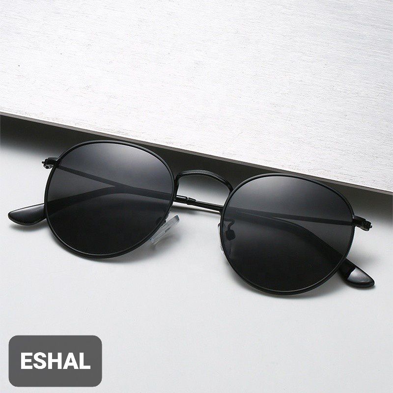 Kacamata Hitam Oval Gaya Pria Dan Wanita - Kacamata Fashion Milenial-Full Hitam