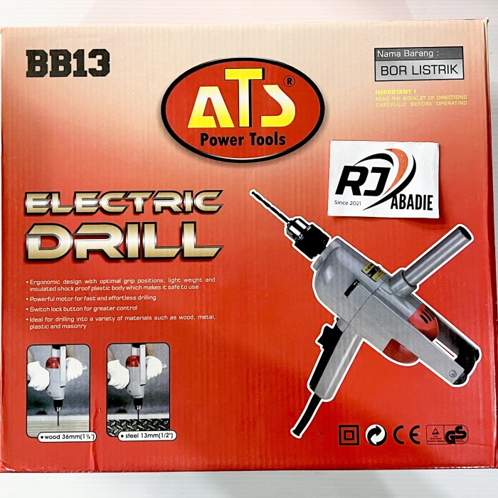 Mesin Alat Bor Listrik Dragon Body Besi Electric Drill 13mm ATS BB13