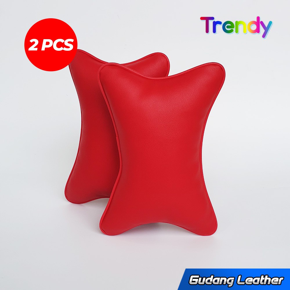 Bantal Mobil Kulit Anti Baper - Merah