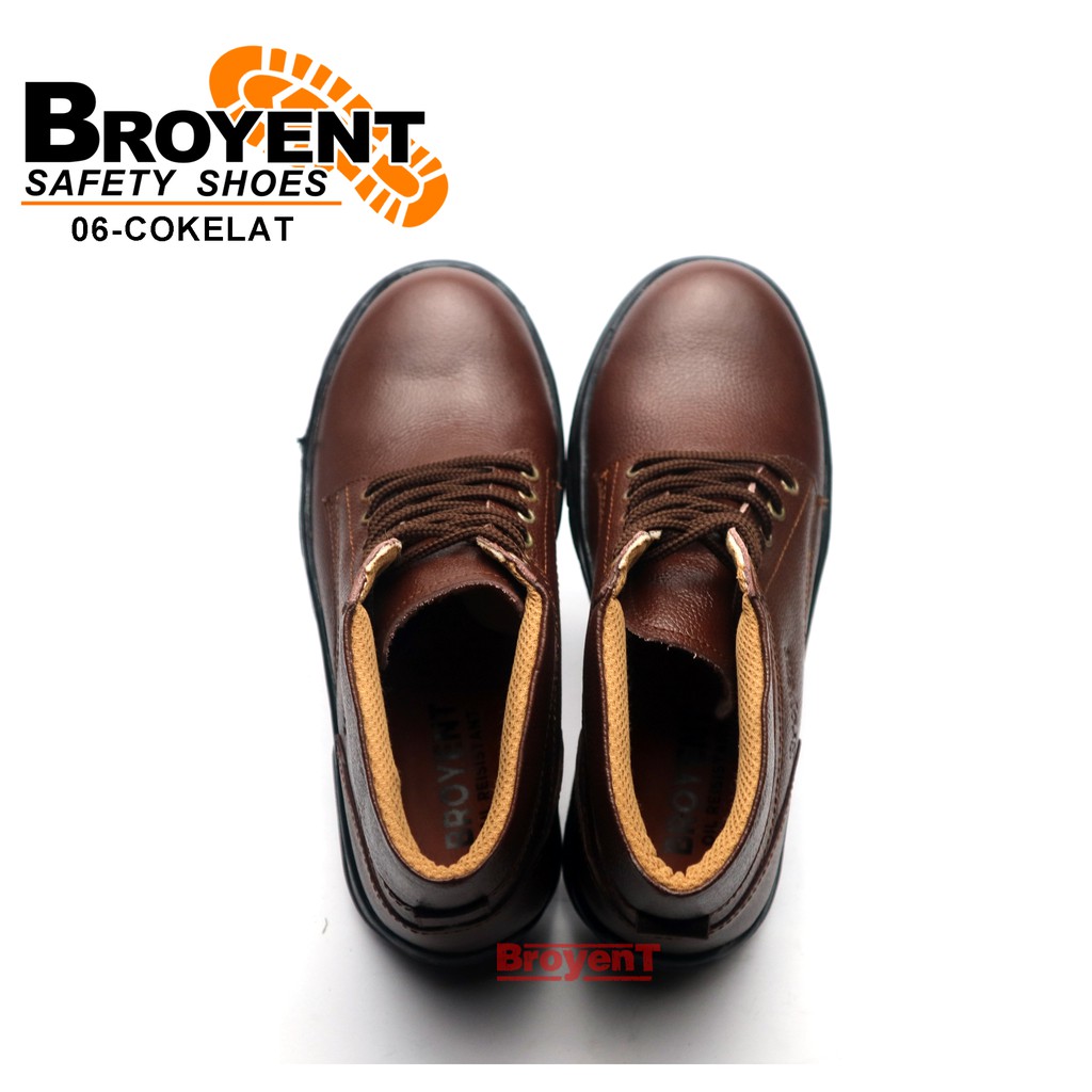 Sepatu Safety Pria Boots Tali Kulit Sapi High Quality 06