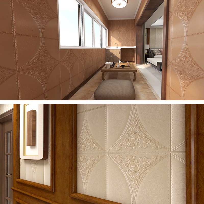 1 Wallpaper Stiker Dinding 3D FOAM Timbul High Quality  Bunga Mawar Putih CLASSIC BRICK Best Seller SPEEDS-5