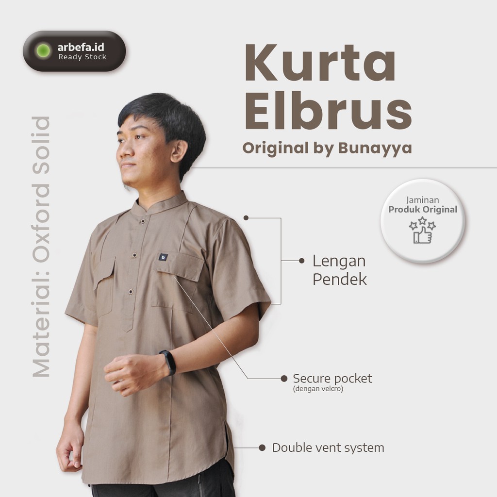 Kurta Elbrus | Baju Muslim Pria Dewasa | Outdoor Outfit (Bunayya)