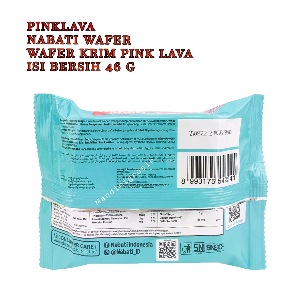 NABATI WAFER KRIM RASA PINK LAVA 39g