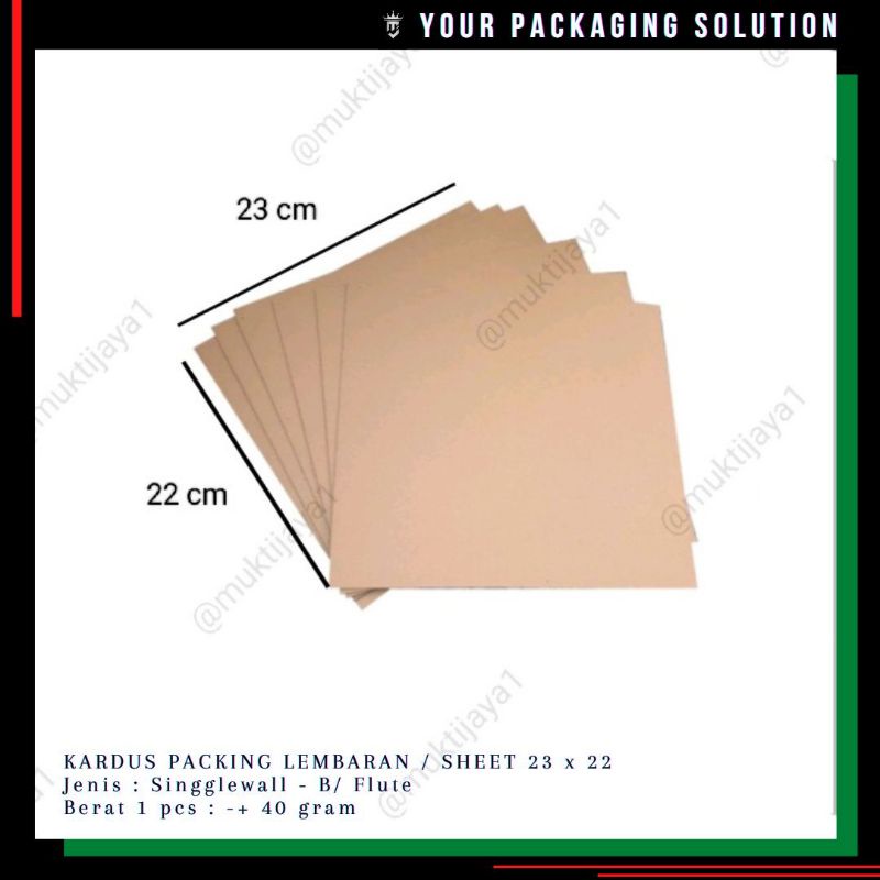 

Sheet Packing • 23x22cm / 22.5x21.5cm • Karton/ Kardus Lembaran