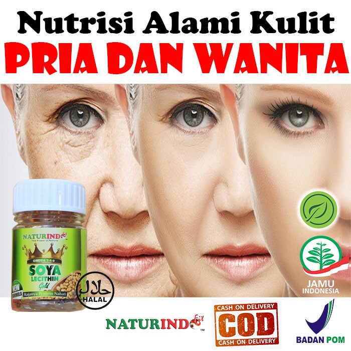 Obat Awet Muda Nutrisi Kulit Vitamin Wajah OMEGA Soya Lecithin  Gold 369 (KAPSUL) Naturindo Bisa COD