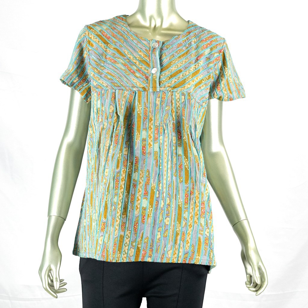 BLOUSE BATIK BABY DOLL GARIS CITY LIGHT ATASAN WANITA