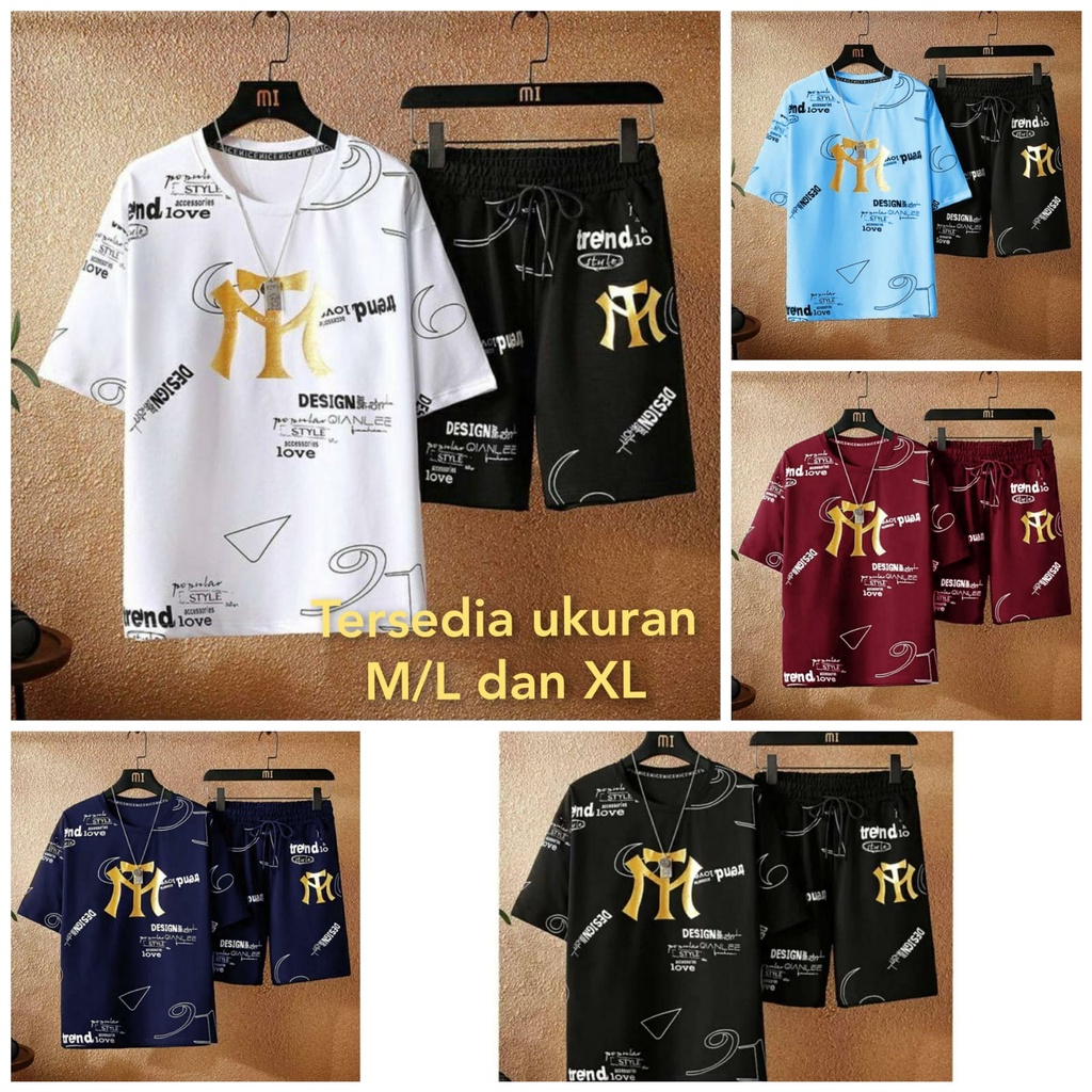 BISA COD / STELAN MT / satu set baju + celana / baju santai