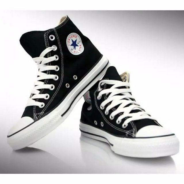 SEPATU CONVERSE HIGH + BOX / SEPATU SENIKERS TINGGI/SEPATU PRIA DAN WANITA-TINGGI Hitam