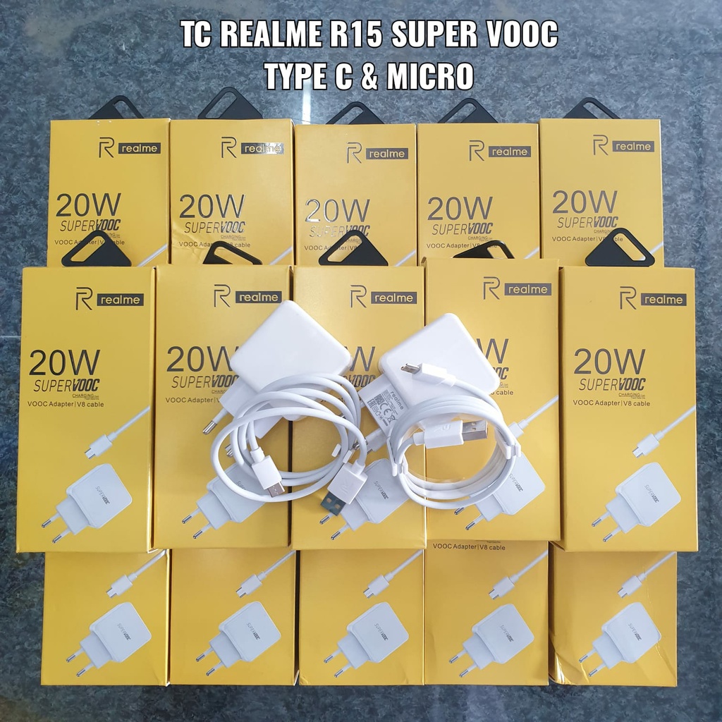 Charger Realme 10W 20W Super VOOC Micro Type C Charger Realme