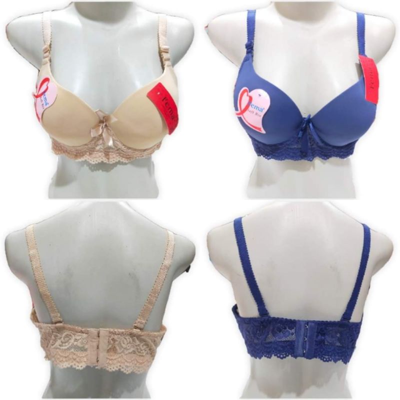 bra wanita fema half cup besar busa sedang - bh cewek busa sedang berkawat pengait 3 murah