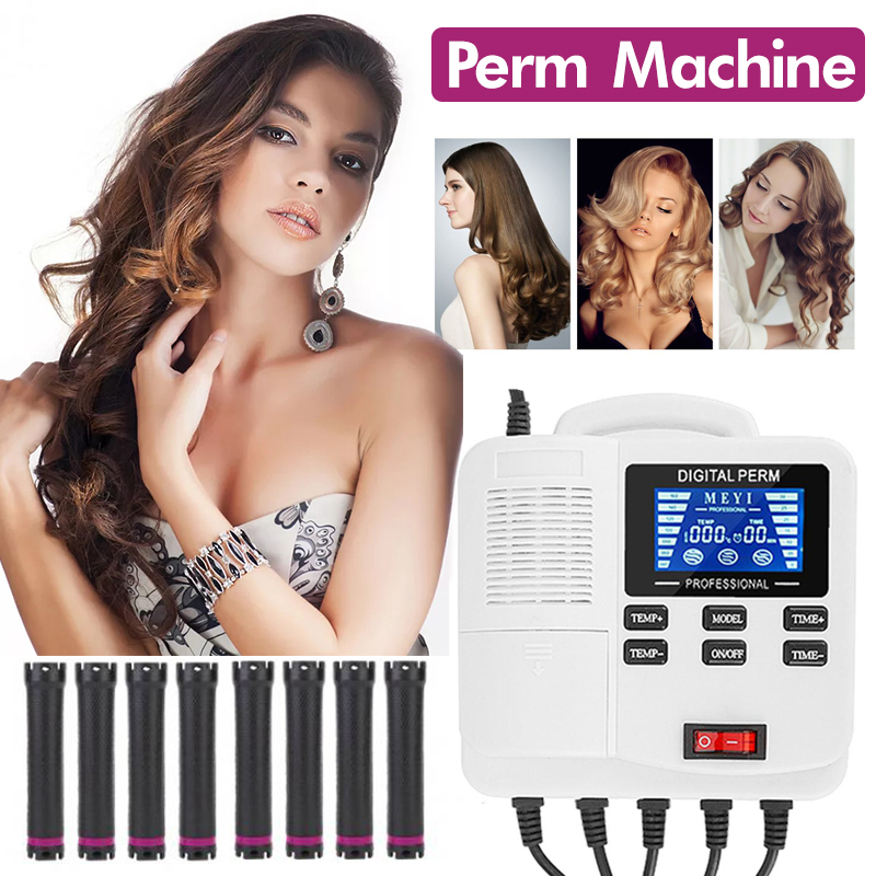 COD Portable Mini  Digital PTC Heating Hair Perm Machine with Hair Roller Styling Tool