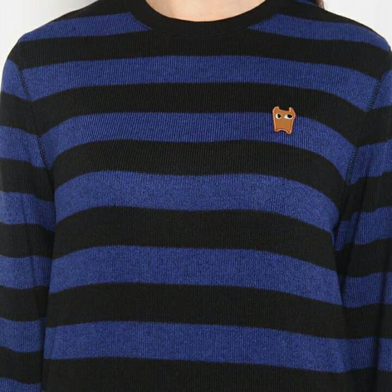 SWEATER WANITA RAJUT POLHAM/GARIS GARIS FUNKY,SIZE : 90 & 95