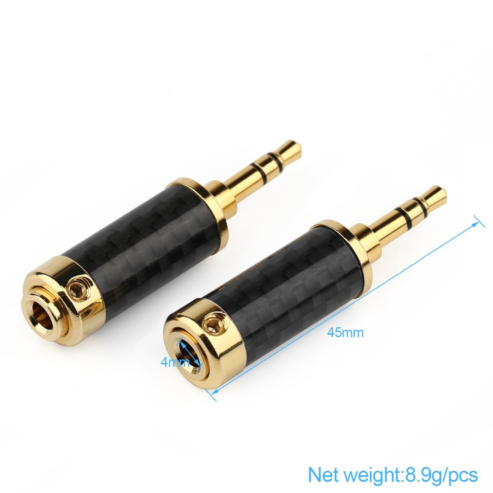 3.5mm Plug Audio Jack 3 Pole Carbon Fiber Earphone Splice DIY Stereo Headphone Repair Solder Wire