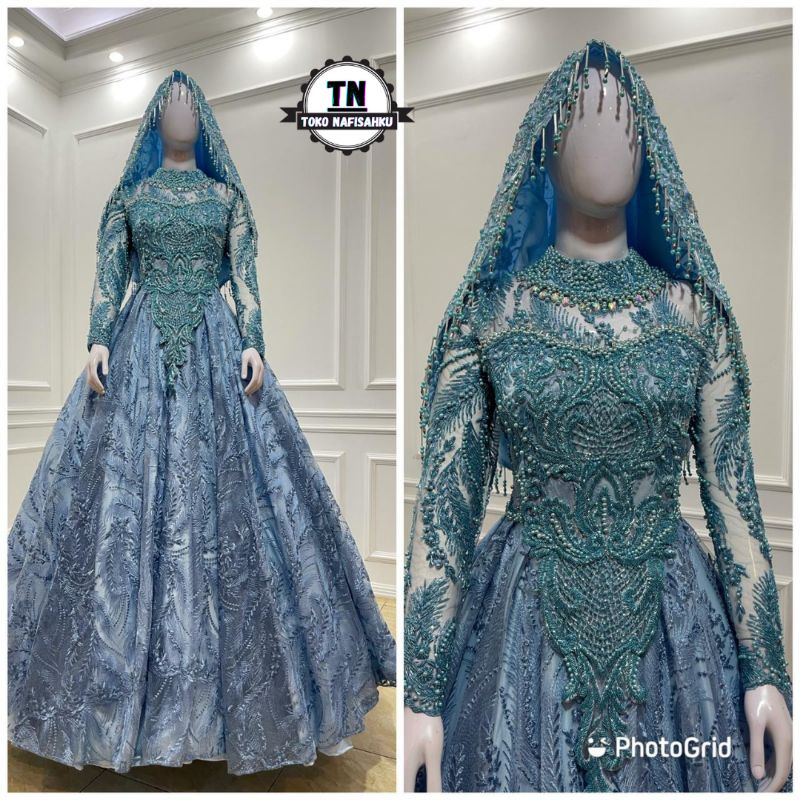 GAUN PENGANTIN MEWAH | KEBAYA PENGANTIN MUSLIM | WEDDING DRESS | GAUN PENGANTIN FULL PAYET