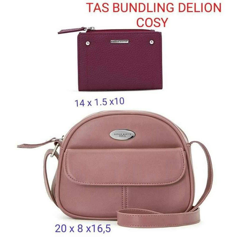 tas bundling delion bag dan dompet cosy tas sophie martin tas selempang tas gratis dompet