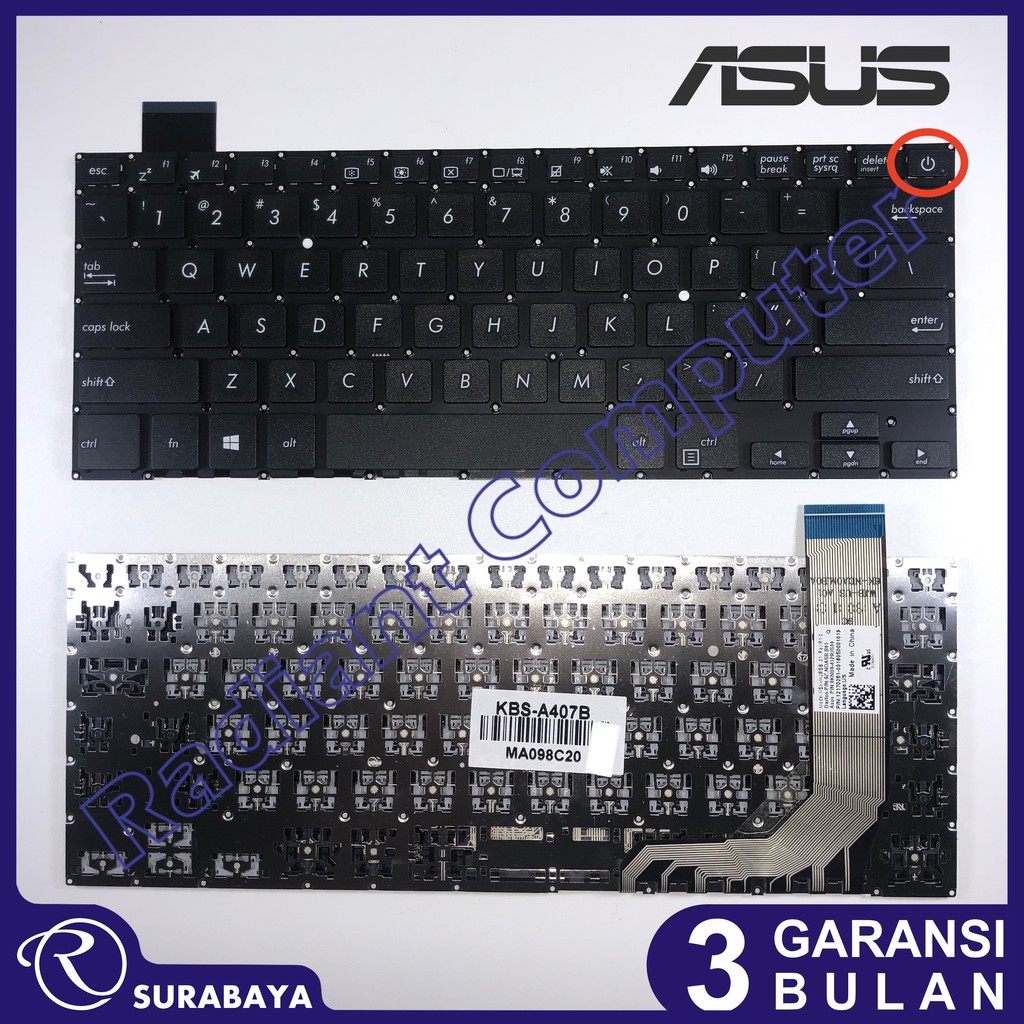 Keyboard Asus A407 A407M A407MA A407U A407UA A407UB A407UBR BLACK