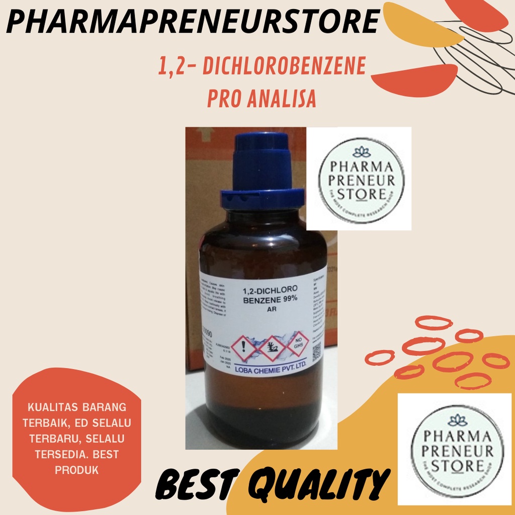 1,2-DICHLOROBENZENE PRO ANALISA 50 ML DAN 100 ML KEMASAN MERCK BEST QUALITY