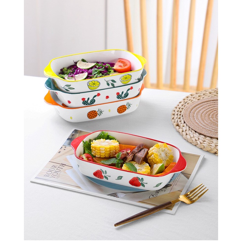 Nordic Ceramic Food Plate / Piring Keramik Porcelain Baking Steak Salad Snack Buah Makanan Ringan