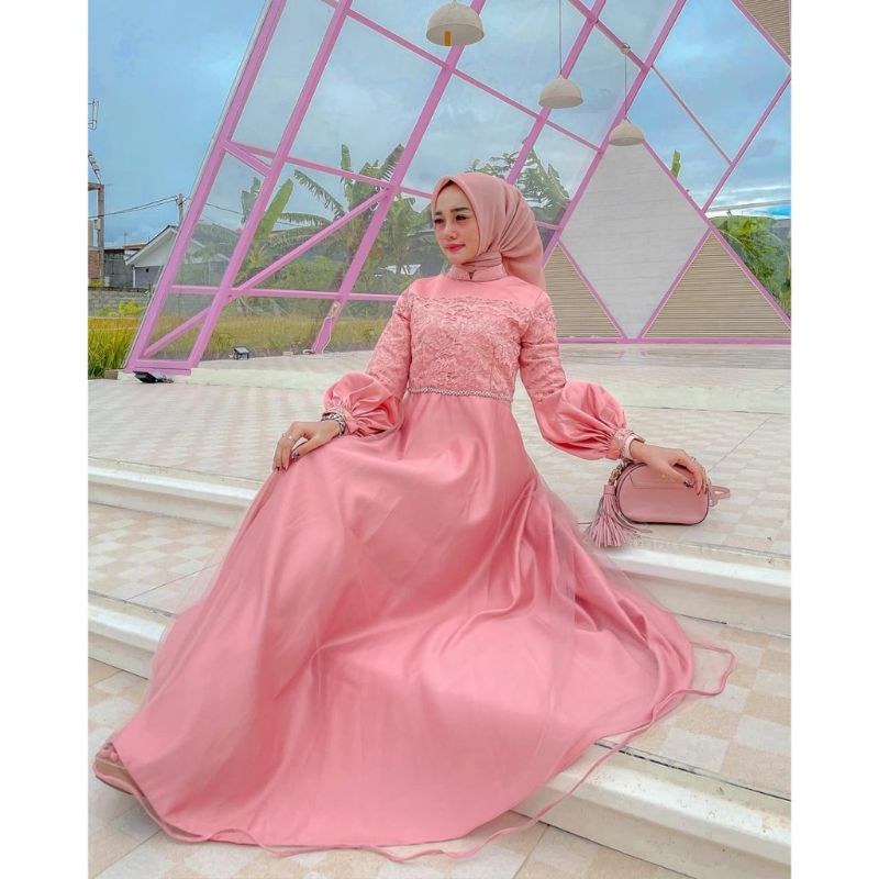 ZOYA MAXY DRESS GAMIS TILE TUTU BEST SELLER DRESS PESTA GAMIS JUMBO BISA SERAGAM READY SIAP KIRIM