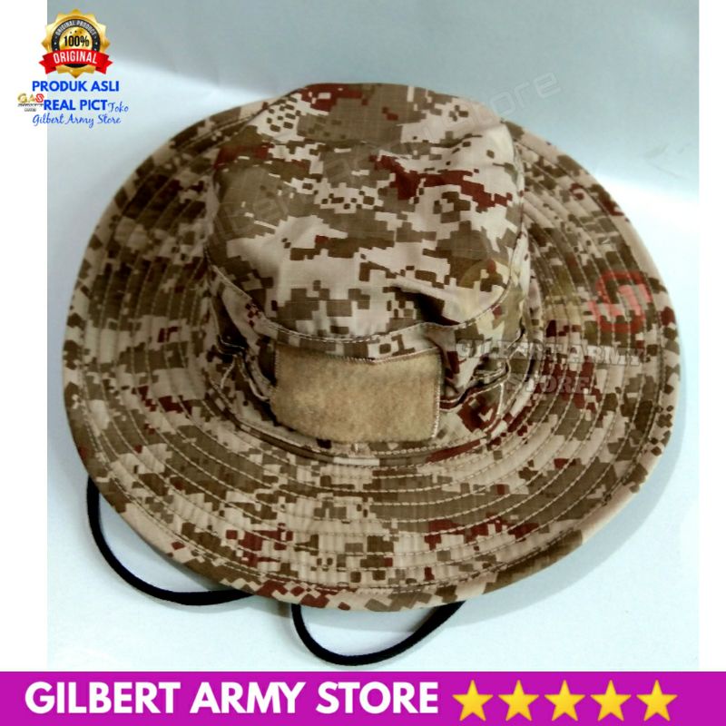 Topi Rimba Loreng BB bolak balik Digital Desert Pixel TACTICAL Velcro Perekat Hat bucket  lapangan Camo GIlbert Army Store