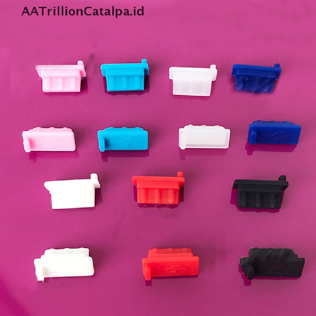 Aatrillioncatalpa 10pcs Cover Penutup Port Charger USB Female Anti Debu