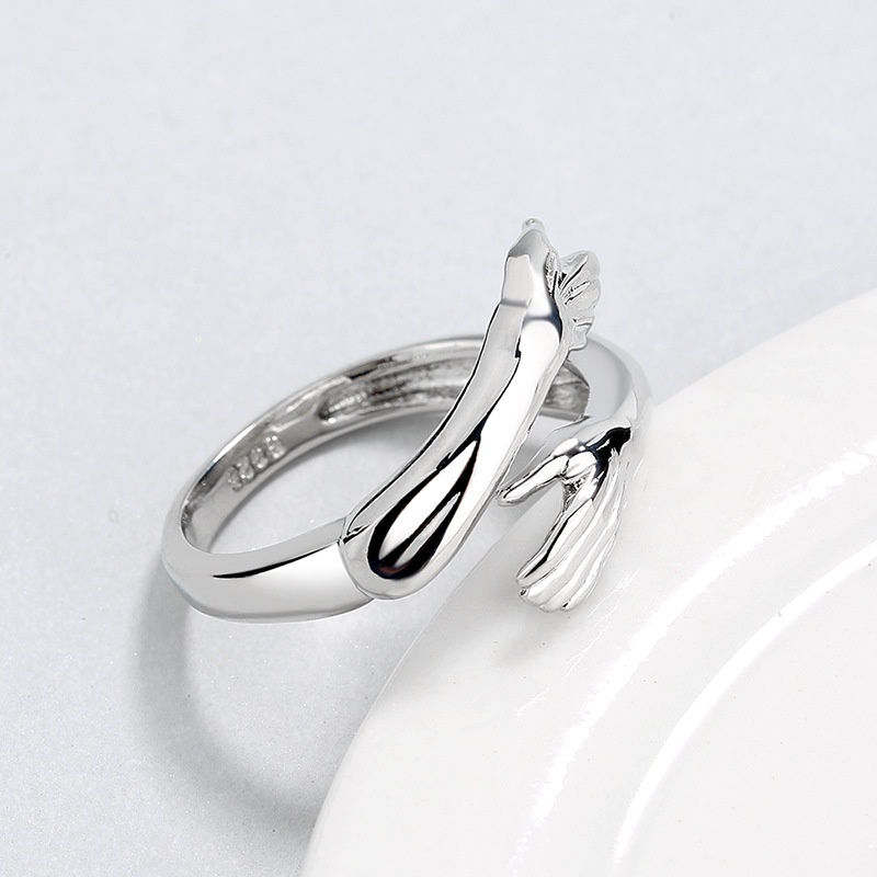 Cincin Bahan Alloy Warna Silver Desain Bordir Gaya Simple Menarik Untuk Wanita