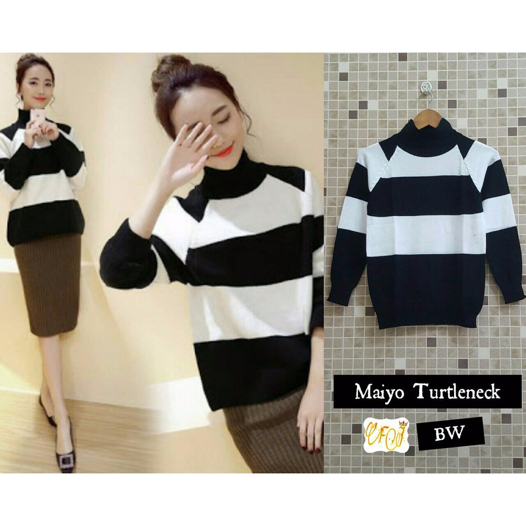 Baju Rajut Wanita Korea Maiyo Turtleneck