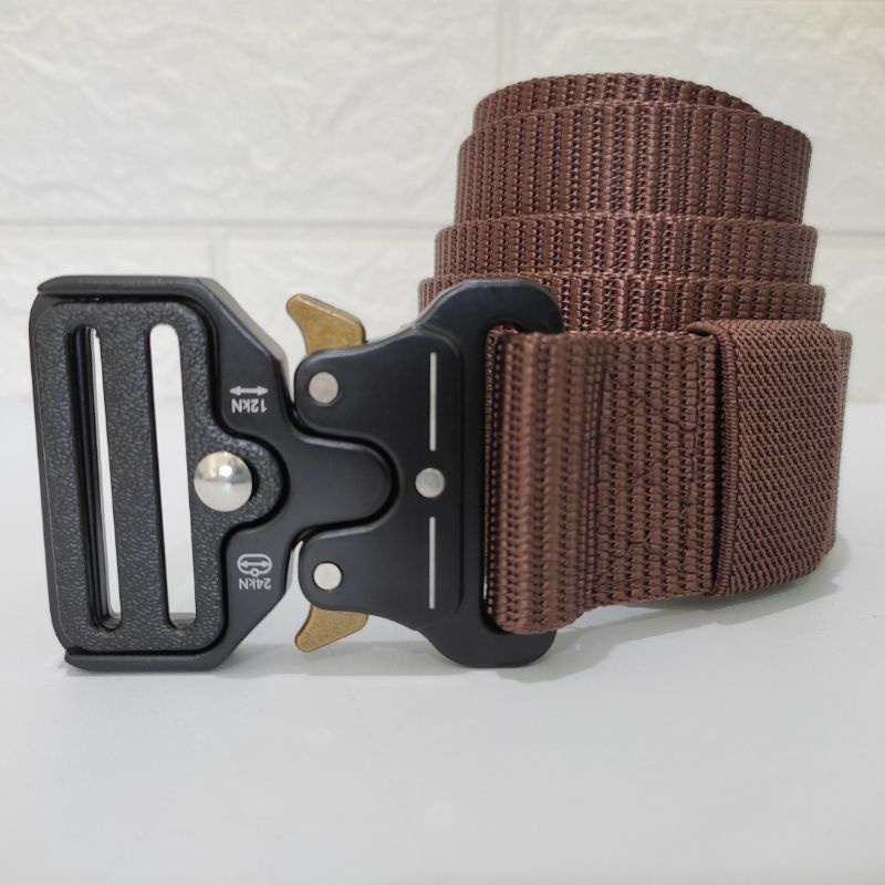 Ikat Pinggang Pria Tactical Nylon Canvas Sabuk Pendeng Laki-Laki dengan Kepala Gesper Logam Besi Militer - Gaya Taktis [A003]