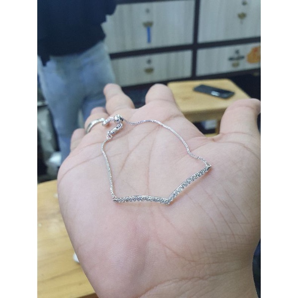 gelang aurel emas putih serut