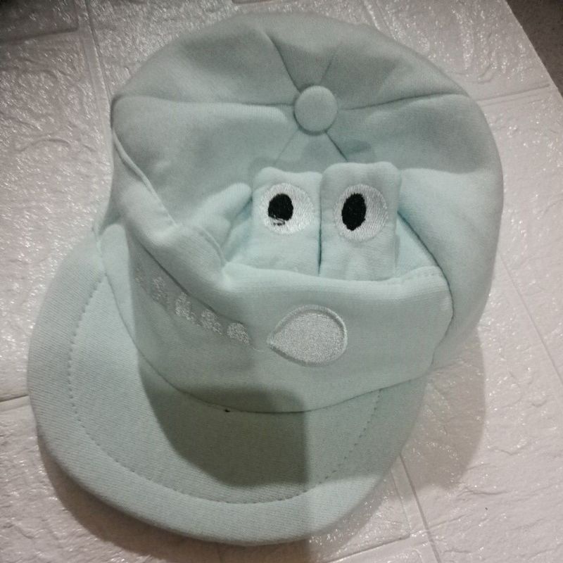 LYSASHOP - Topi Anak Bayi Lucu Motif Kucing/Topi Kupluk Bayi-Trendy Mint