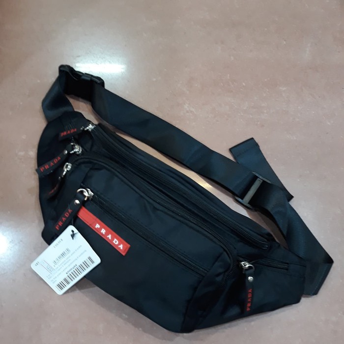 TAS SELEMPANG KULIT PRIA WANITA SLING BAG Tas pinggang import prada parasut / Nylon K 80HVR