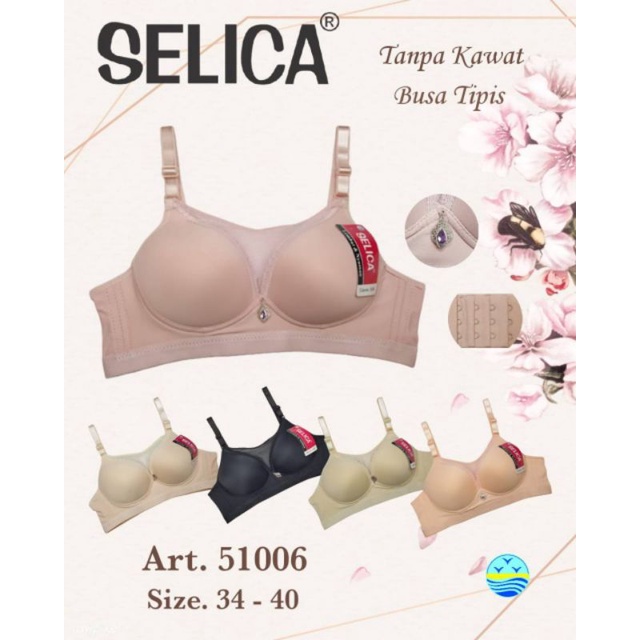 Bra Selica Tanpa Kawat Tali Lebar BH 51006